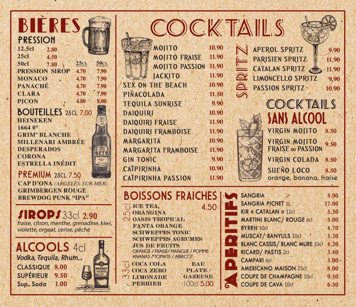 Menu Boissons La Cocina